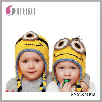 Hiver Creative Minions Hand-Knit laine chapeau enfants chapeau d&#39;oreille